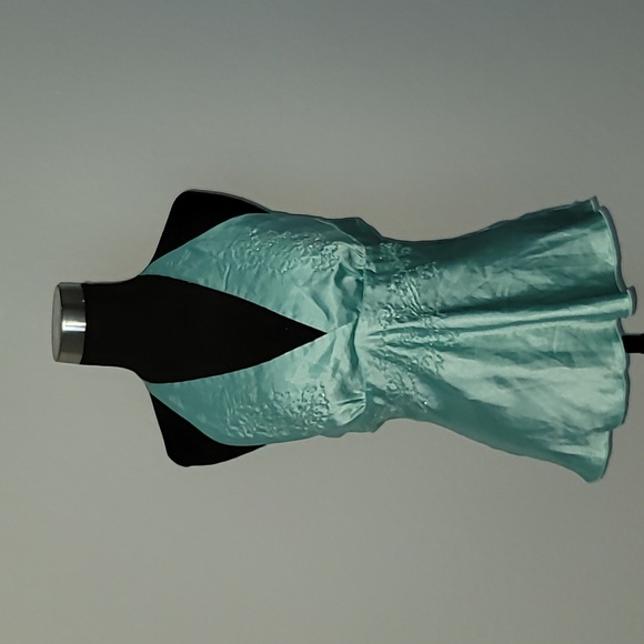 NWT Satin Aqua Beaded Halter Top in small - Picture 2 of 3